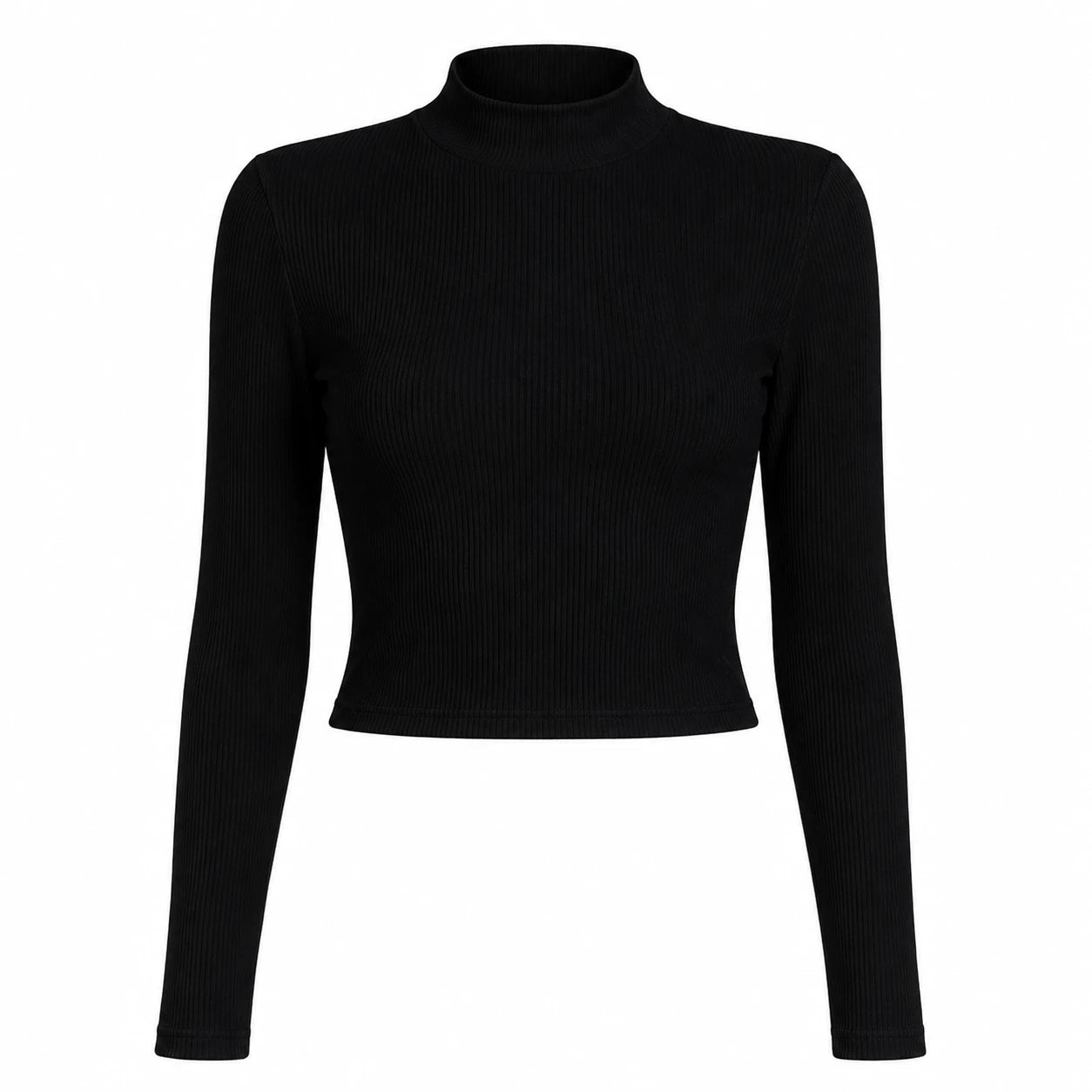 Ribbed Mock Neck Crop Top WHD0606338-JYTC015