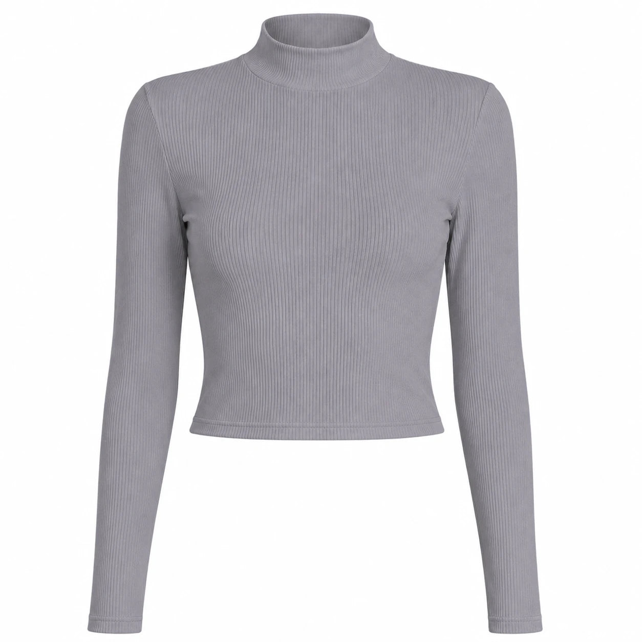 Ribbed Mock Neck Crop Top WHD0606338-JYTC015
