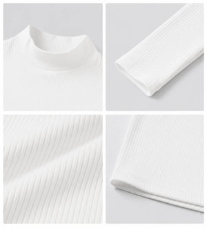 Ribbed Mock Neck Crop Top WHD0606338-JYTC015