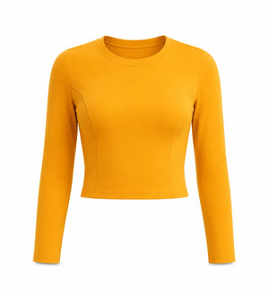Ruched Back Long Sleeve Top WHD0606343-JYMC112