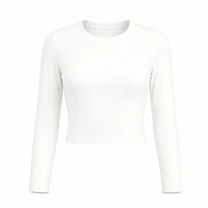 Ruched Back Long Sleeve Top WHD0606343-JYMC112