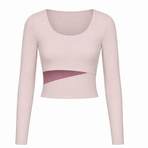 Asymmetric Cutout Long Sleeve Top WHD0606345-JYMC023