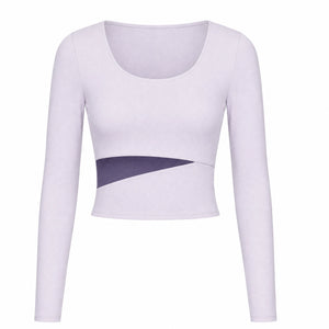 Asymmetric Cutout Long Sleeve Top WHD0606345-JYMC023