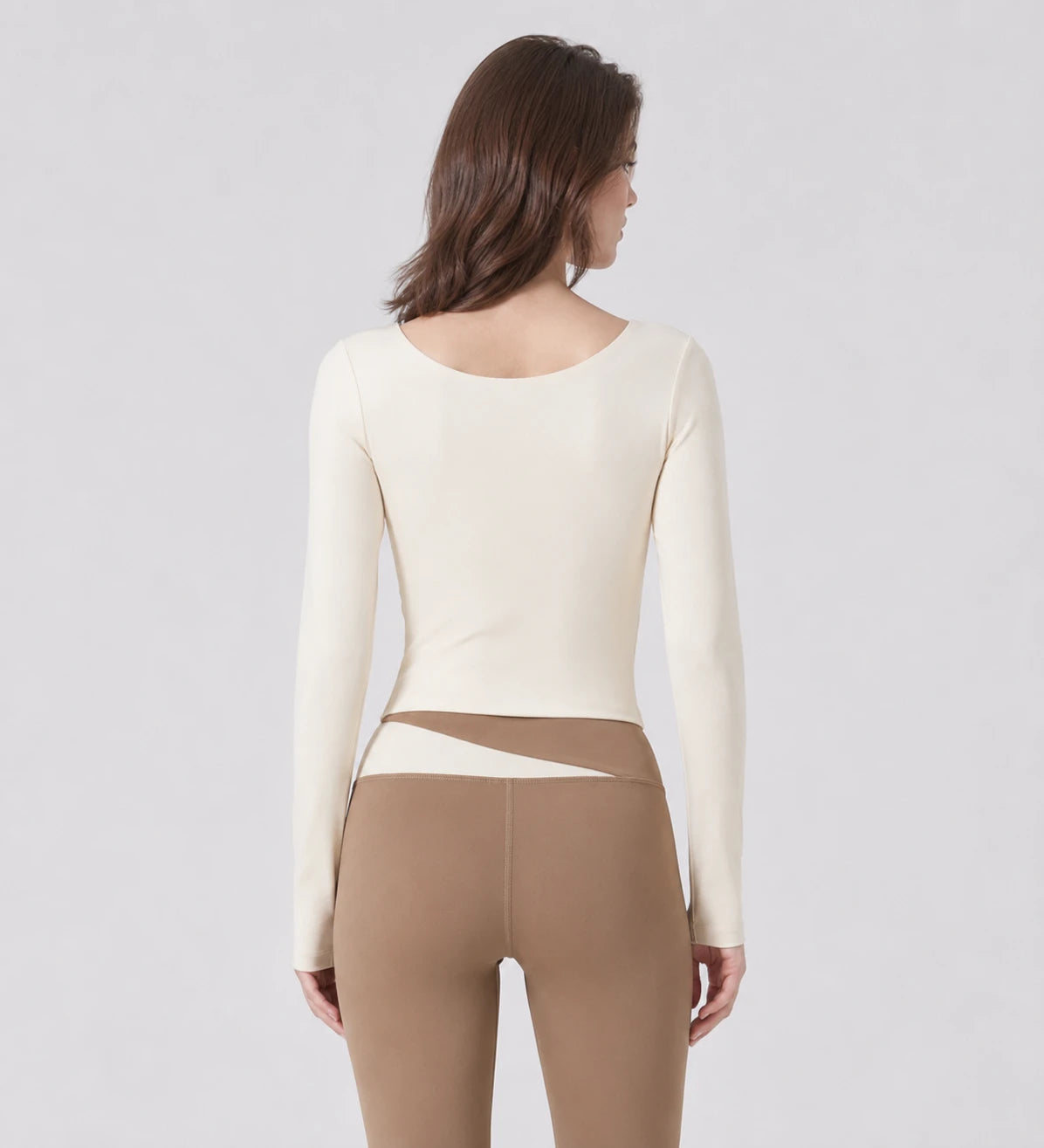 Asymmetric Cutout Long Sleeve Top WHD0606345-JYMC023