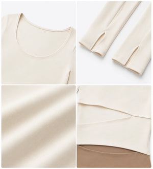 Asymmetric Cutout Long Sleeve Top WHD0606345-JYMC023