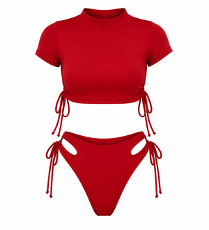 Ruched Tie Swim Set WHD0606357-KA-23117-02