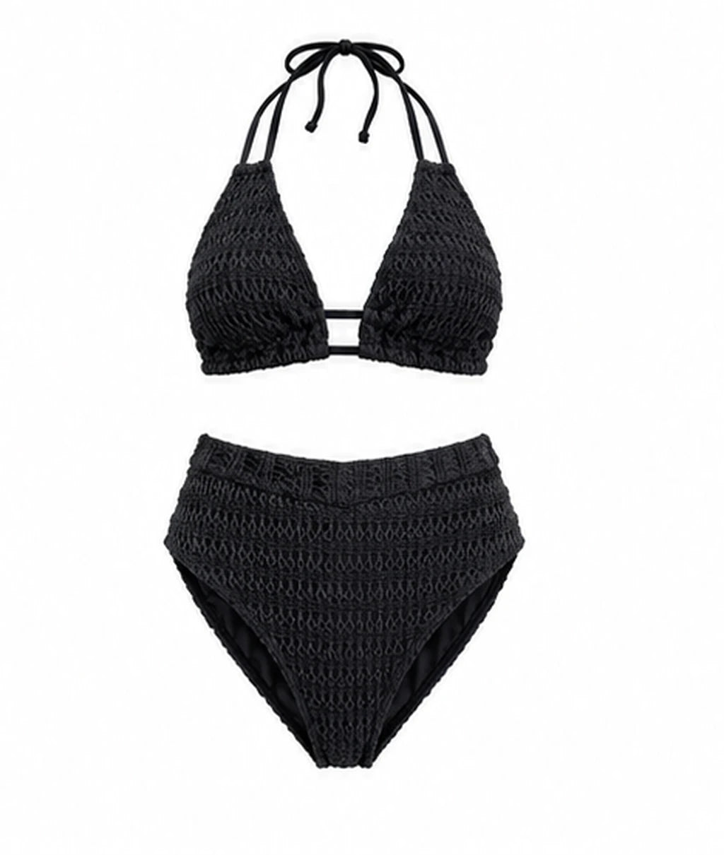 Textured Halter Bikini Set WHD0606360-KA-P273-01