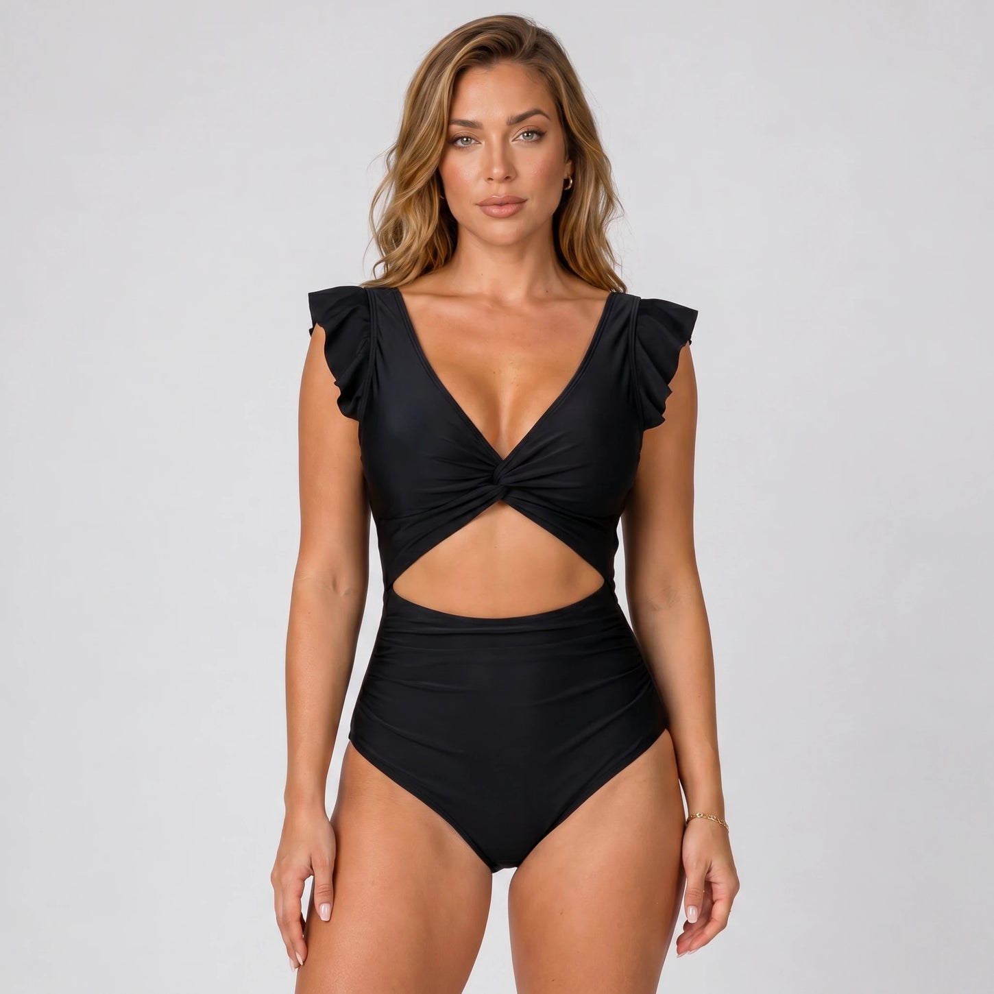 Flutter Sleeve Cutout Swimsuit WHD0606363-KA-22020-01