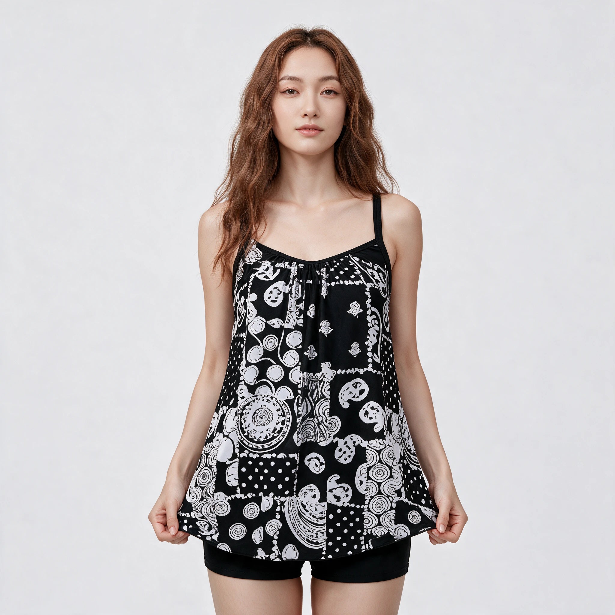 Printed Tankini Shorts Set WHD0606373-KA-202404-09