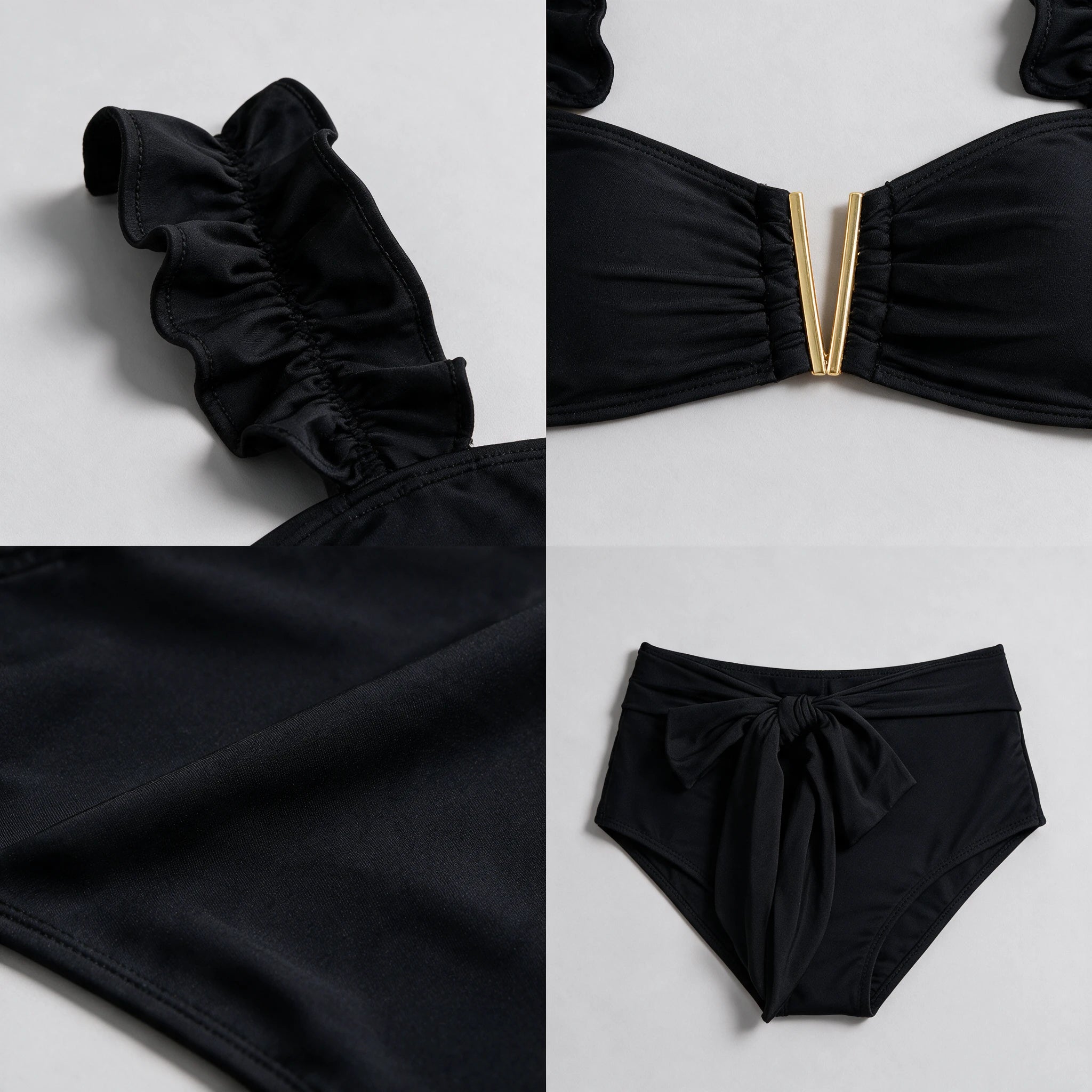 Black Ruffle Bikini Set WHD0606374-KA-P147-01
