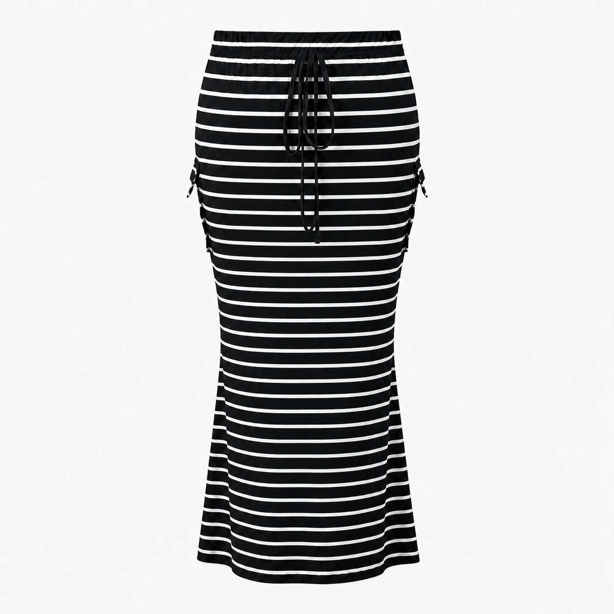 Striped Drawstring Maxi Skirt WHD0606388