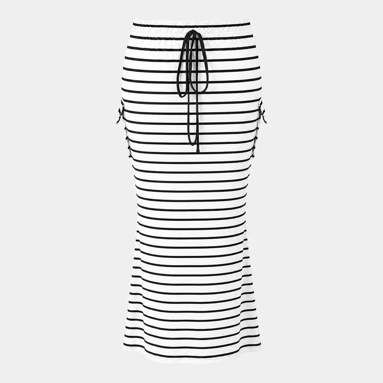 Striped Drawstring Maxi Skirt WHD0606388
