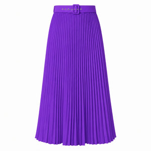 Belted Pleated Maxi Skirt WHD0606390