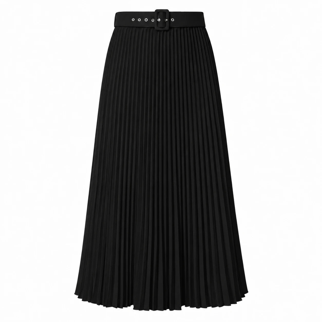 Belted Pleated Maxi Skirt WHD0606390