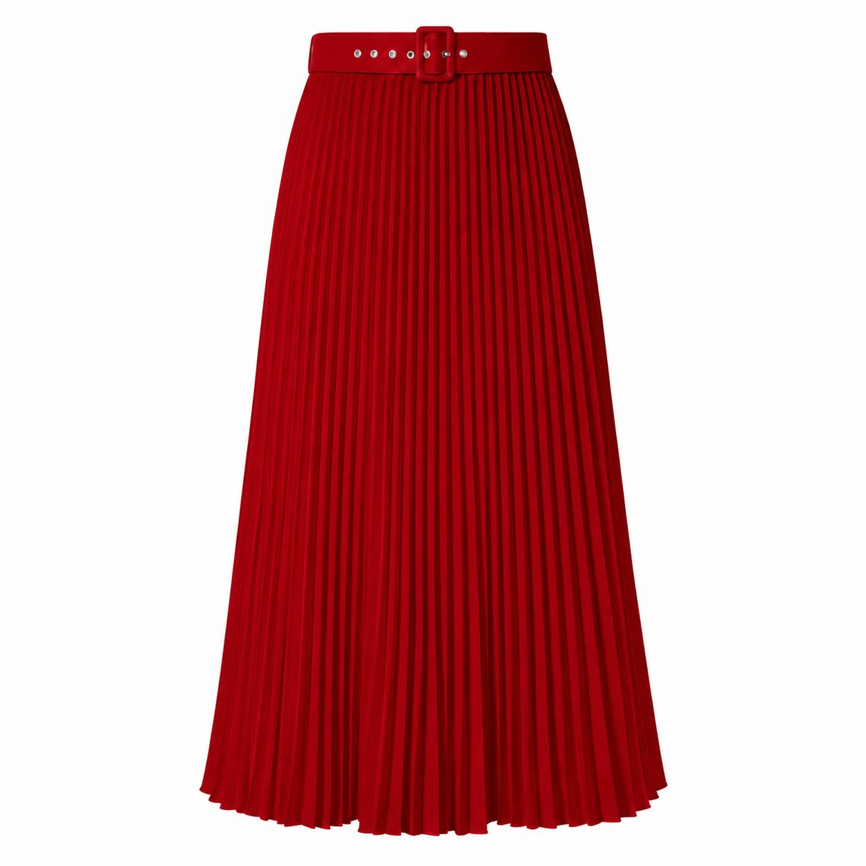 Belted Pleated Maxi Skirt WHD0606390