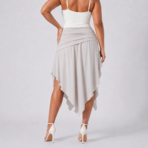 Ruched Asymmetric Midi Skirt WHD0606391
