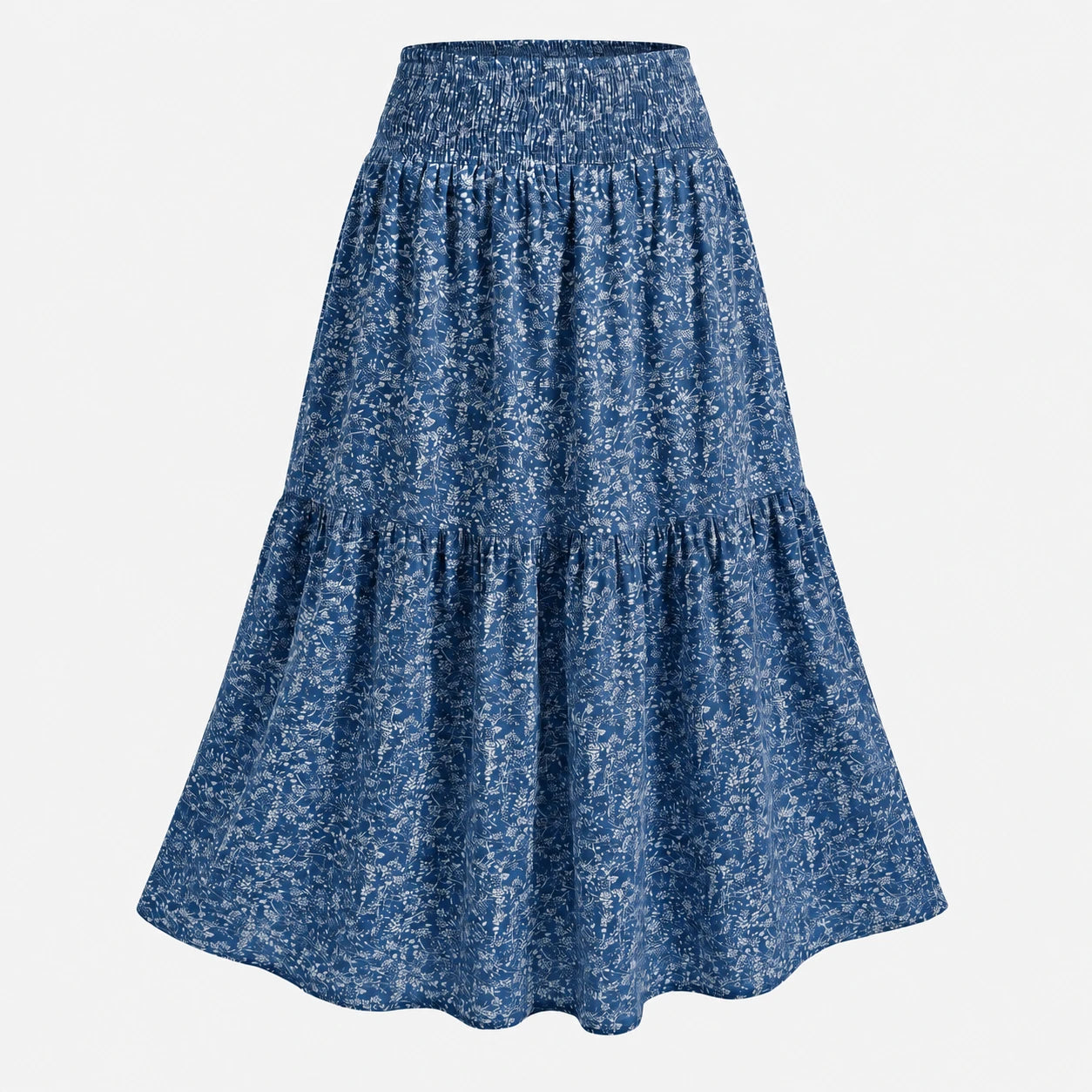 Ditsy Floral Tiered Maxi Skirt WHD0606396