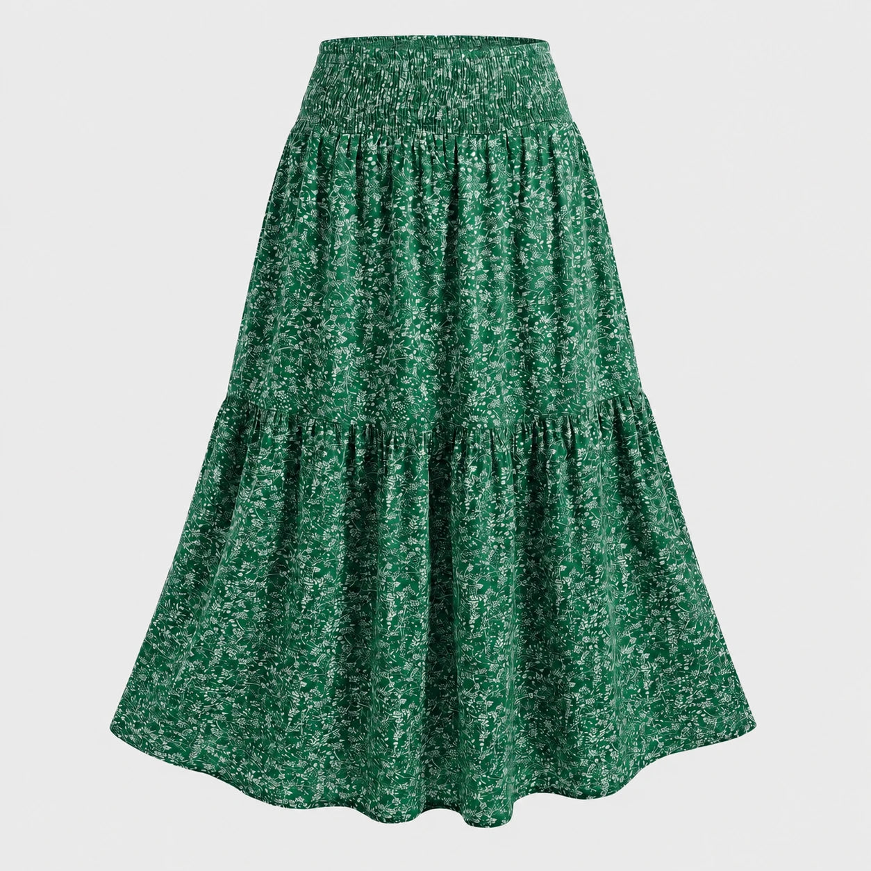 Ditsy Floral Tiered Maxi Skirt WHD0606396