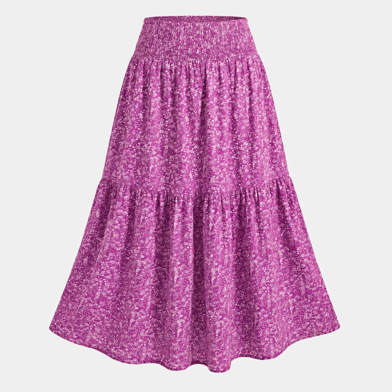 Ditsy Floral Tiered Maxi Skirt WHD0606396
