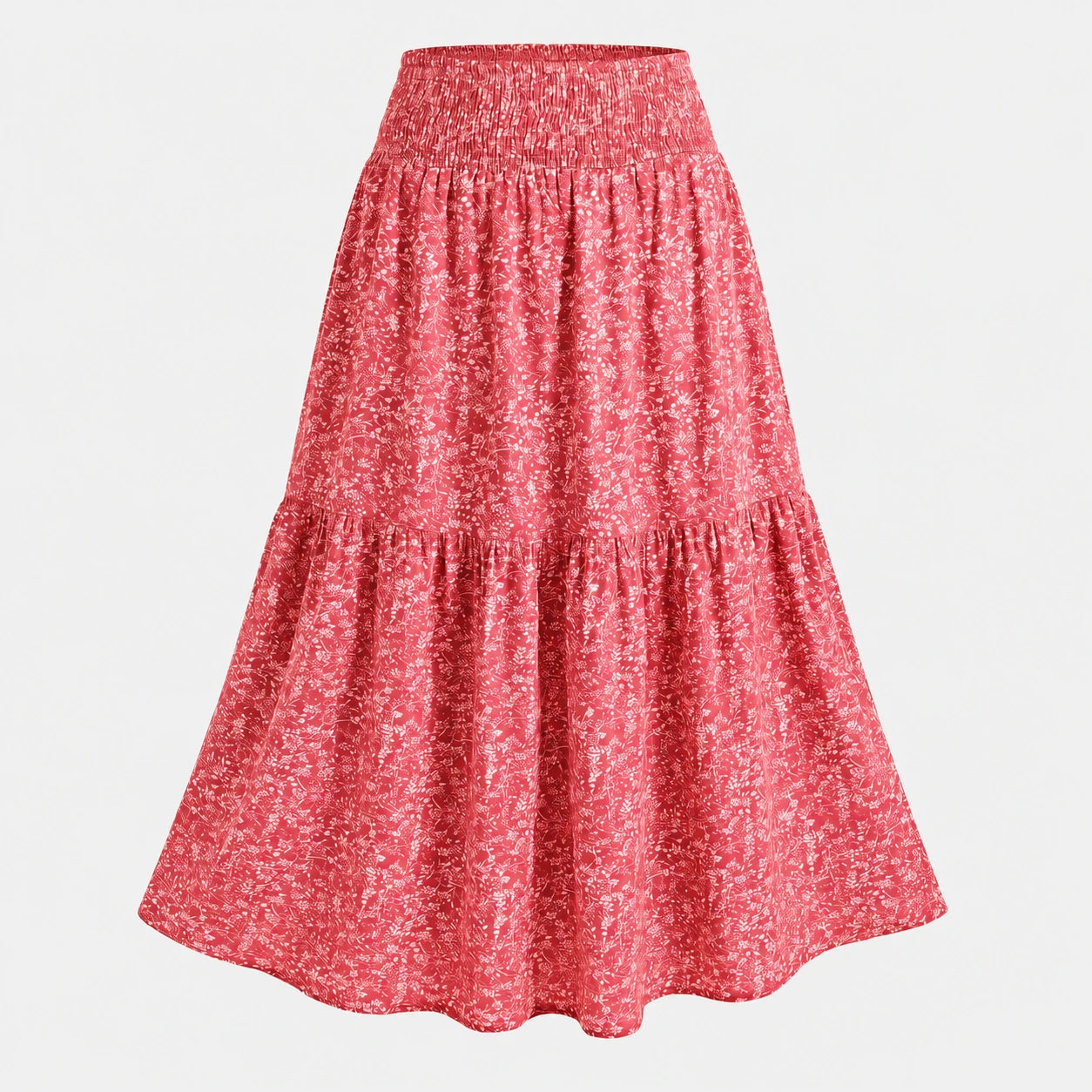 Ditsy Floral Tiered Maxi Skirt WHD0606396