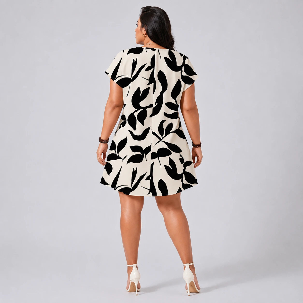 Leaf Print Swing Dress WHD0606400