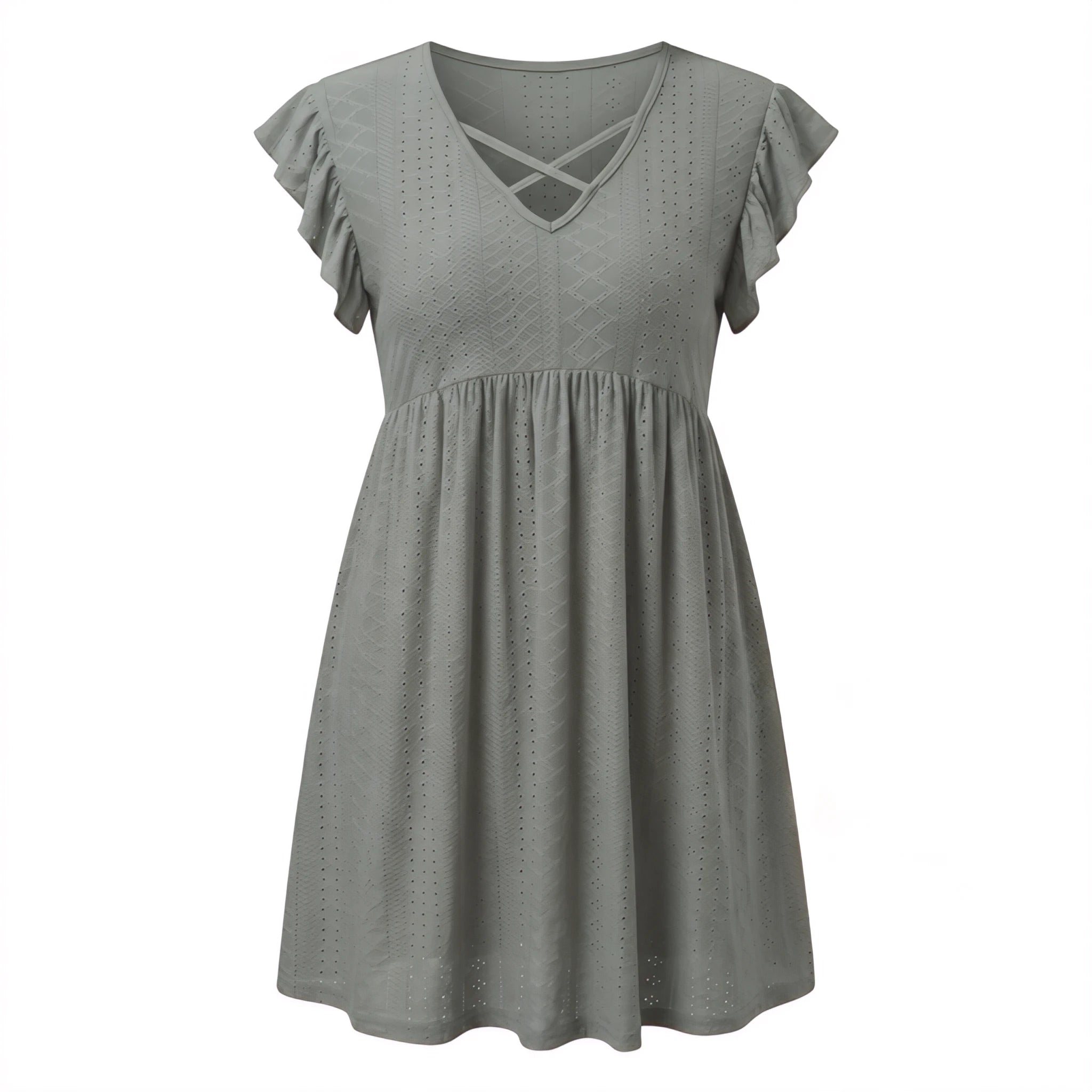 Eyelet Crisscross Babydoll Dress WHD0606401