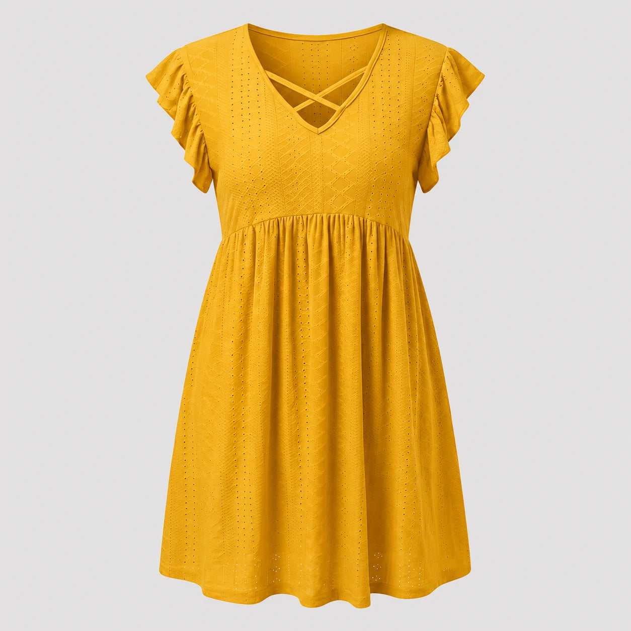 Eyelet Crisscross Babydoll Dress WHD0606401