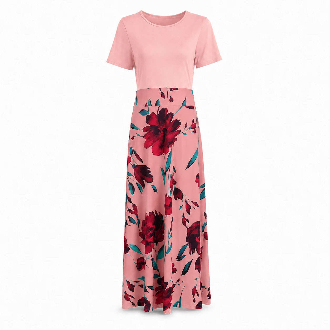 Floral Colorblock Maxi Dress WHD0606403