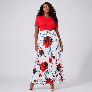 Floral Colorblock Maxi Dress WHD0606403