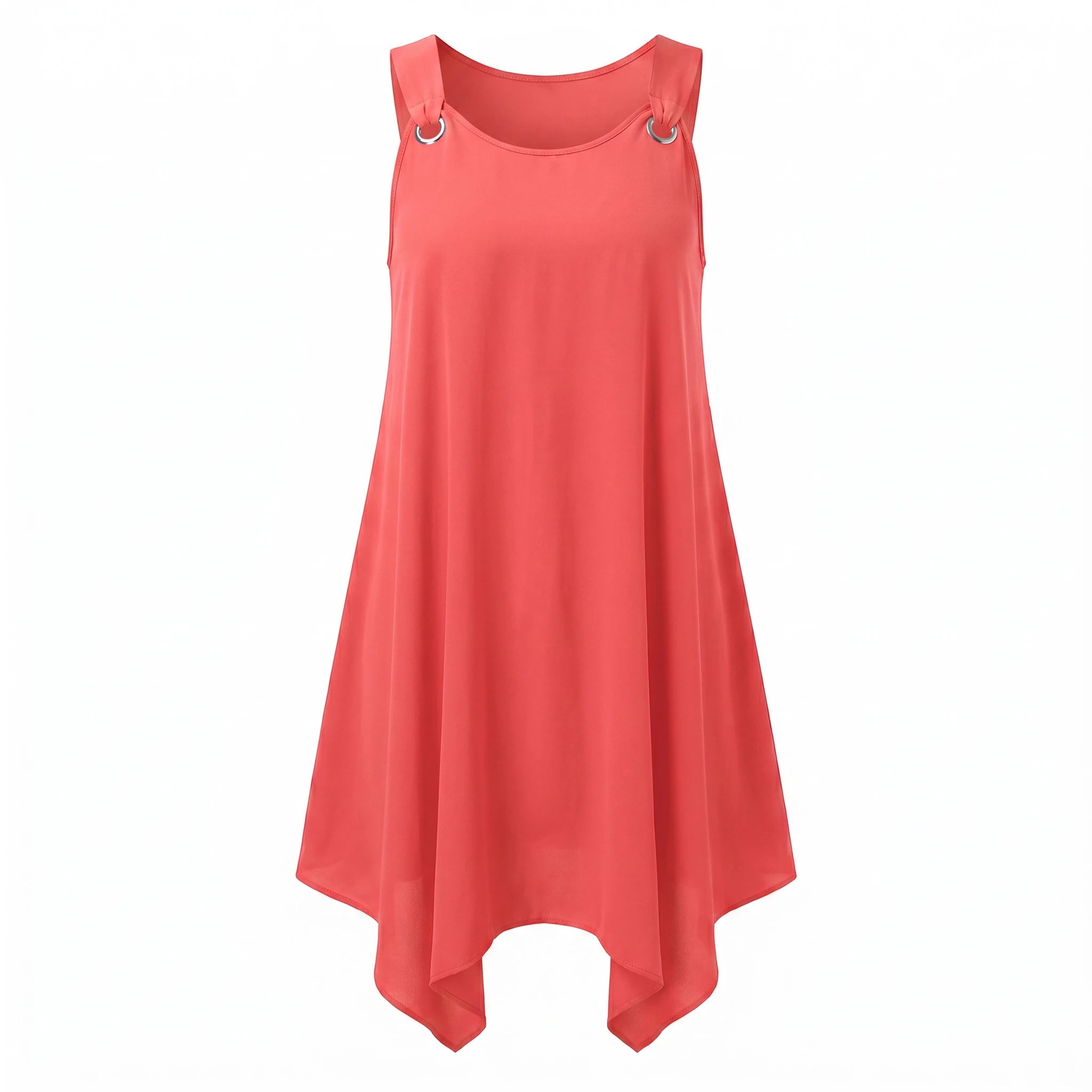Ring-Detail Hanky Hem Dress WHD0606404