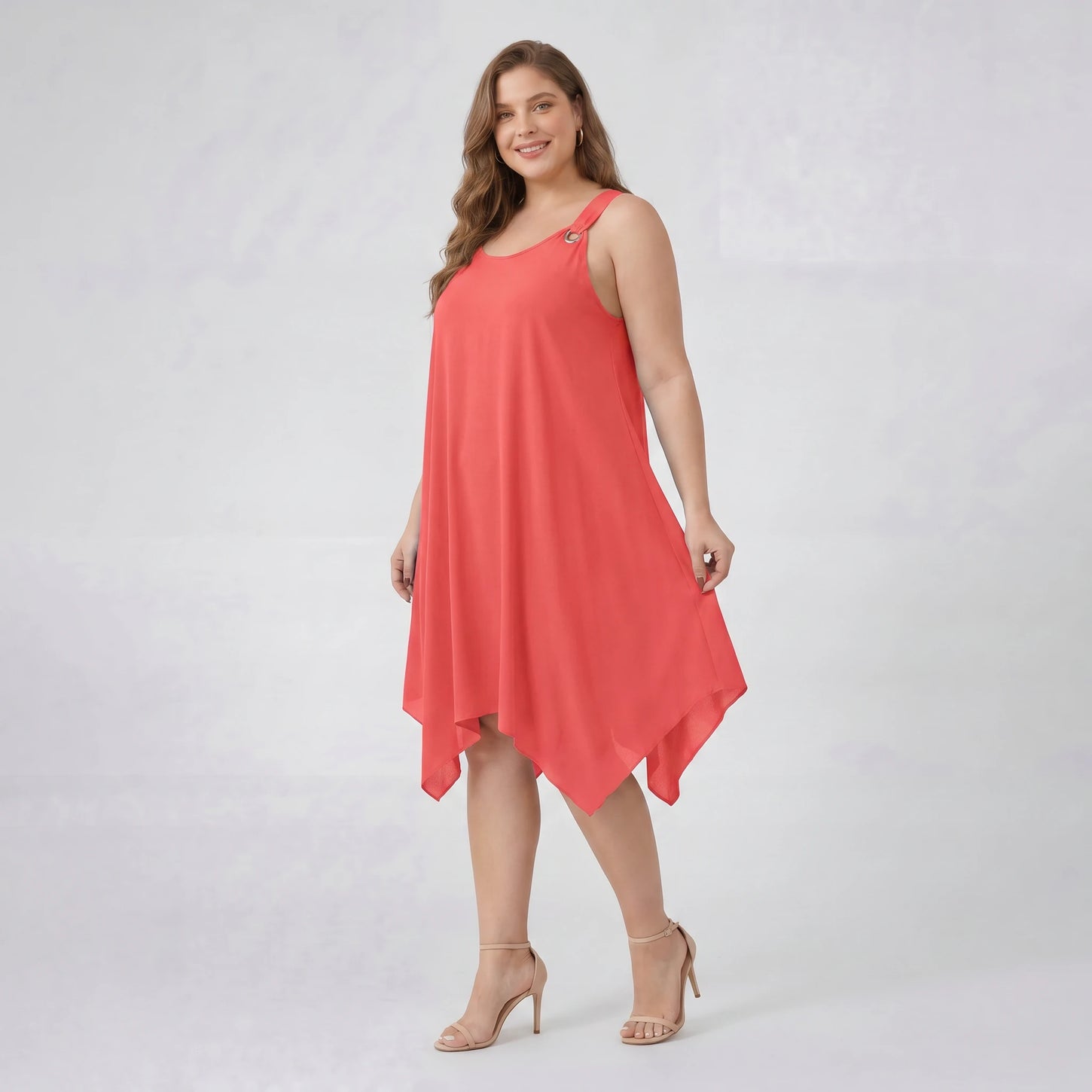 Ring-Detail Hanky Hem Dress WHD0606404