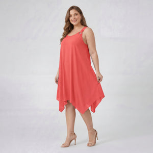 Ring-Detail Hanky Hem Dress WHD0606404