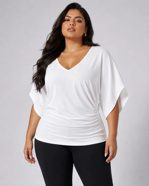 Draped Batwing Sleeve Top WHD0606407