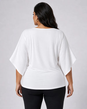 Draped Batwing Sleeve Top WHD0606407
