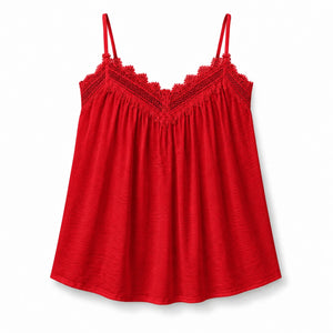 Lace Trim Cross-Back Cami WHD0606408