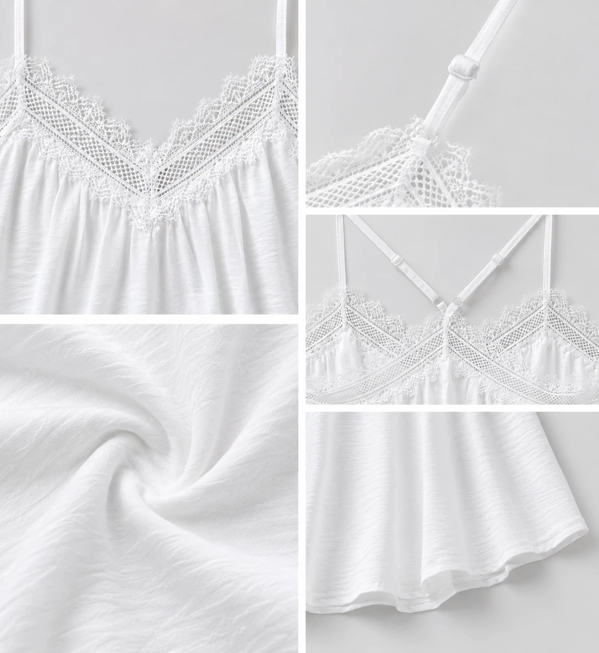 Lace Trim Cross-Back Cami WHD0606408