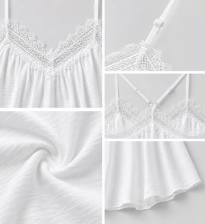 Lace Trim Cross-Back Cami WHD0606408