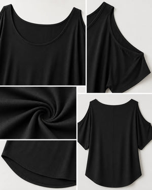Cold Shoulder Loose Fit Top WHD0606409