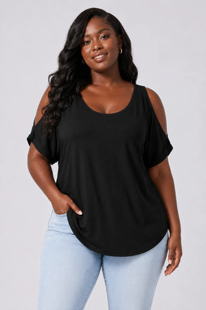 Cold Shoulder Loose Fit Top WHD0606409