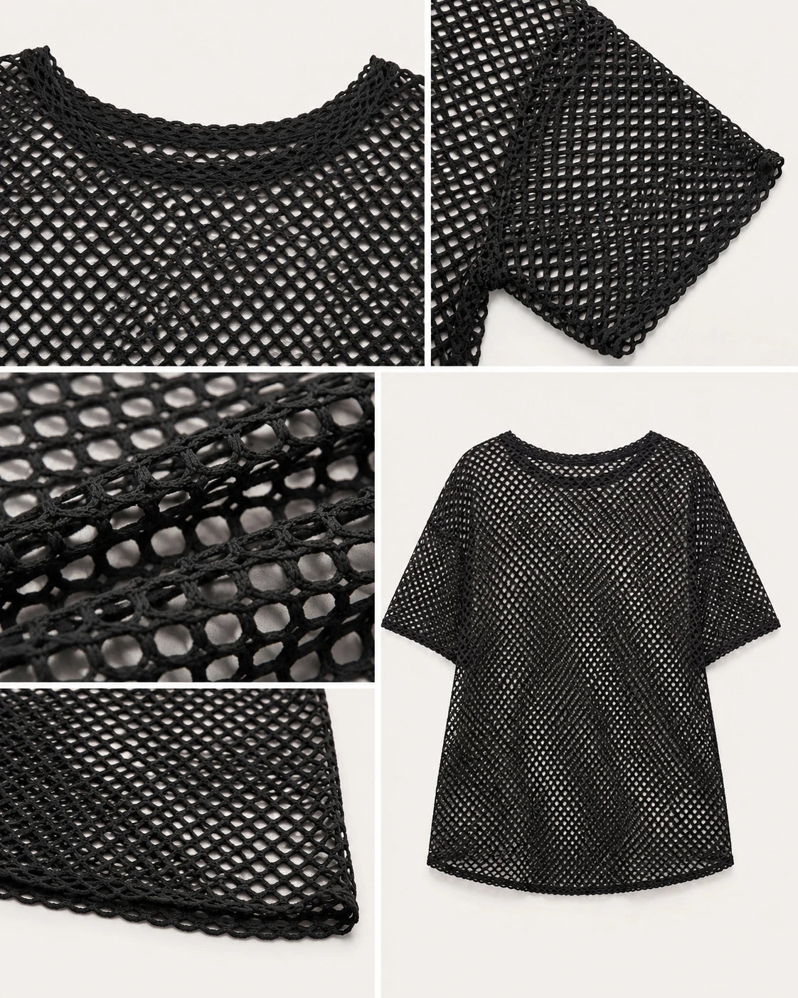 Black Mesh Cover-Up Top WHD0606411