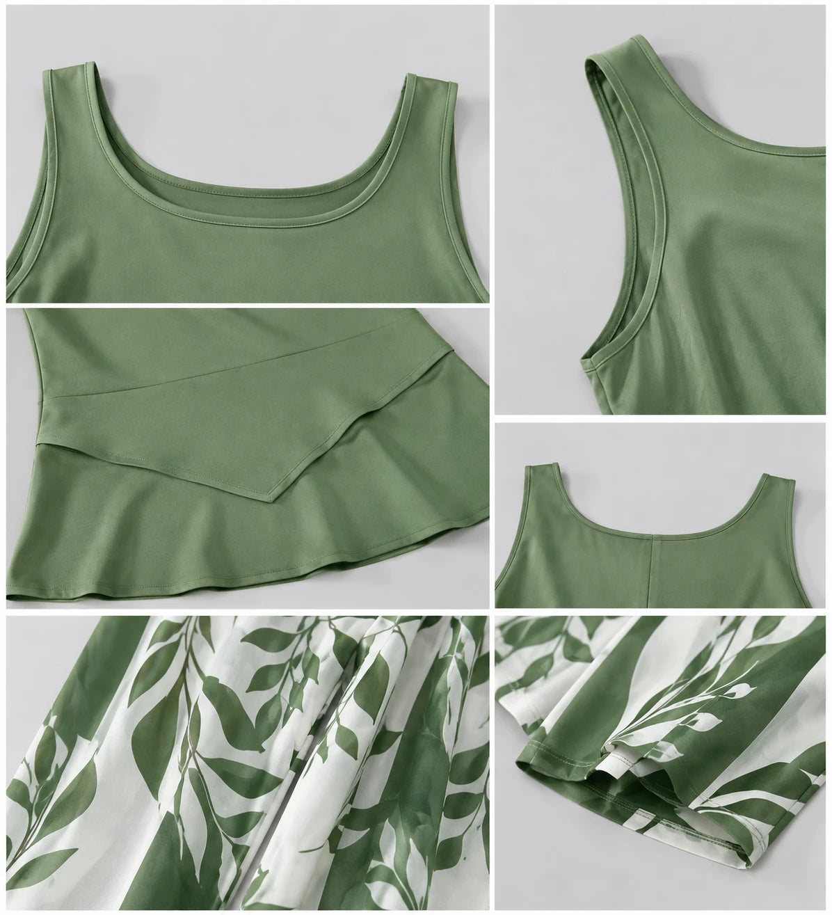 Leaf Print Wide Leg Jumpsuit WHD0606417