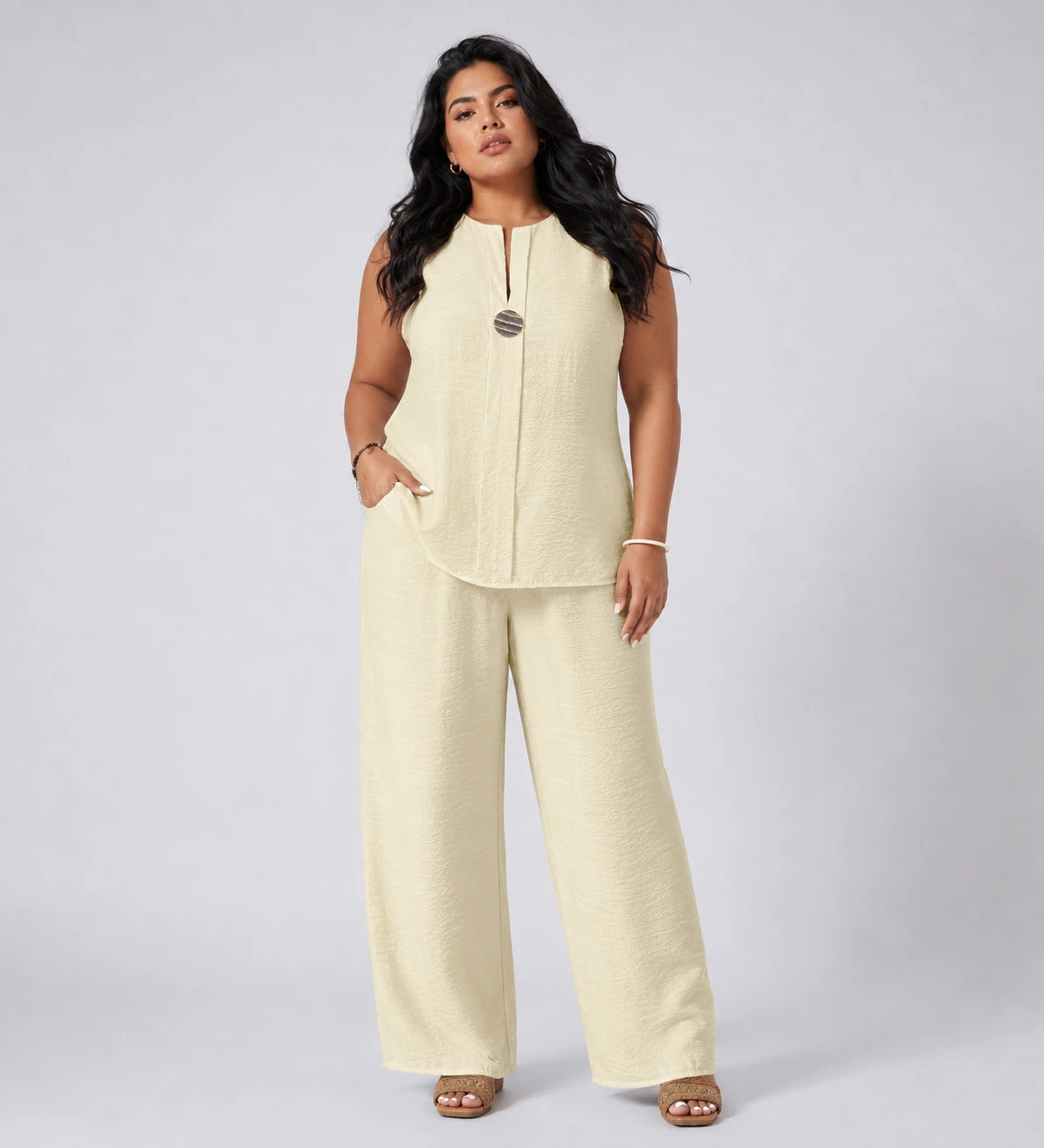 Metal-Detail Wide Leg Set WHD0606421