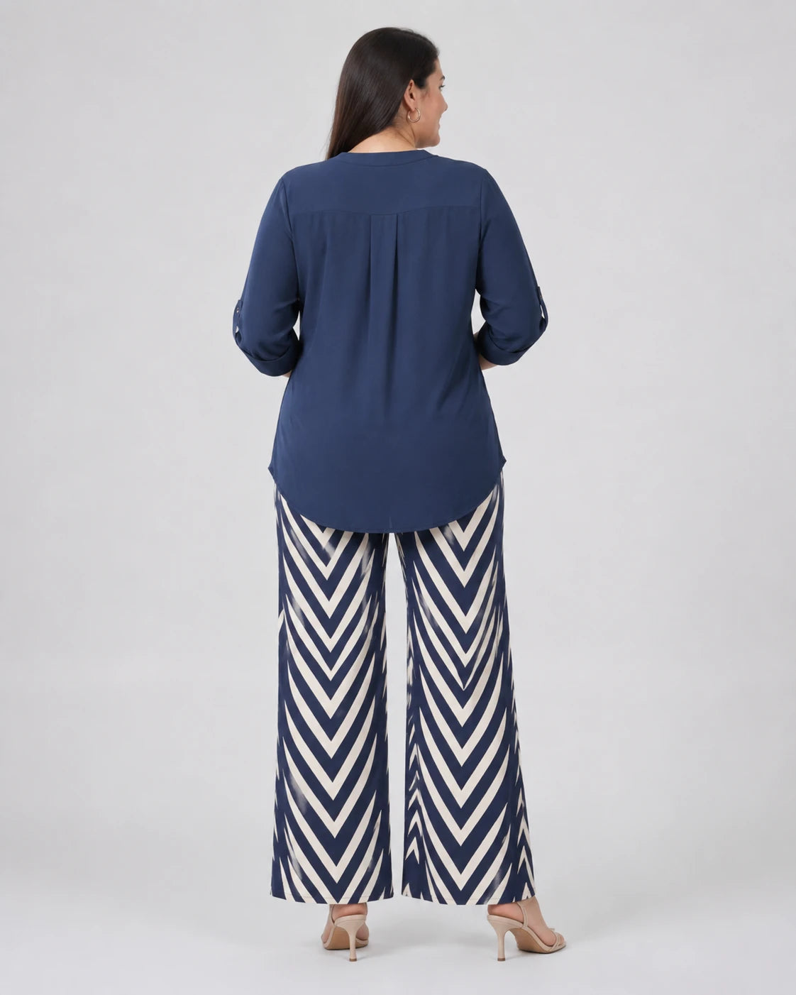 Chevron Wide Leg Pants Set WHD0606422