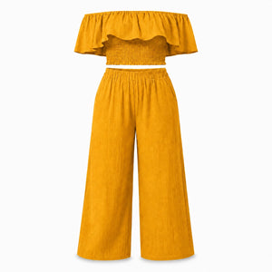 Off-Shoulder Wide Leg Set WHD0606423