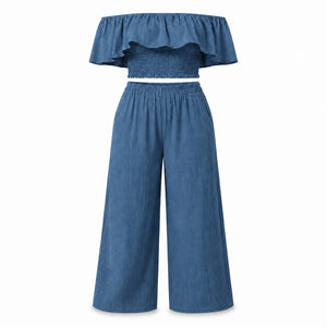 Off-Shoulder Wide Leg Set WHD0606423
