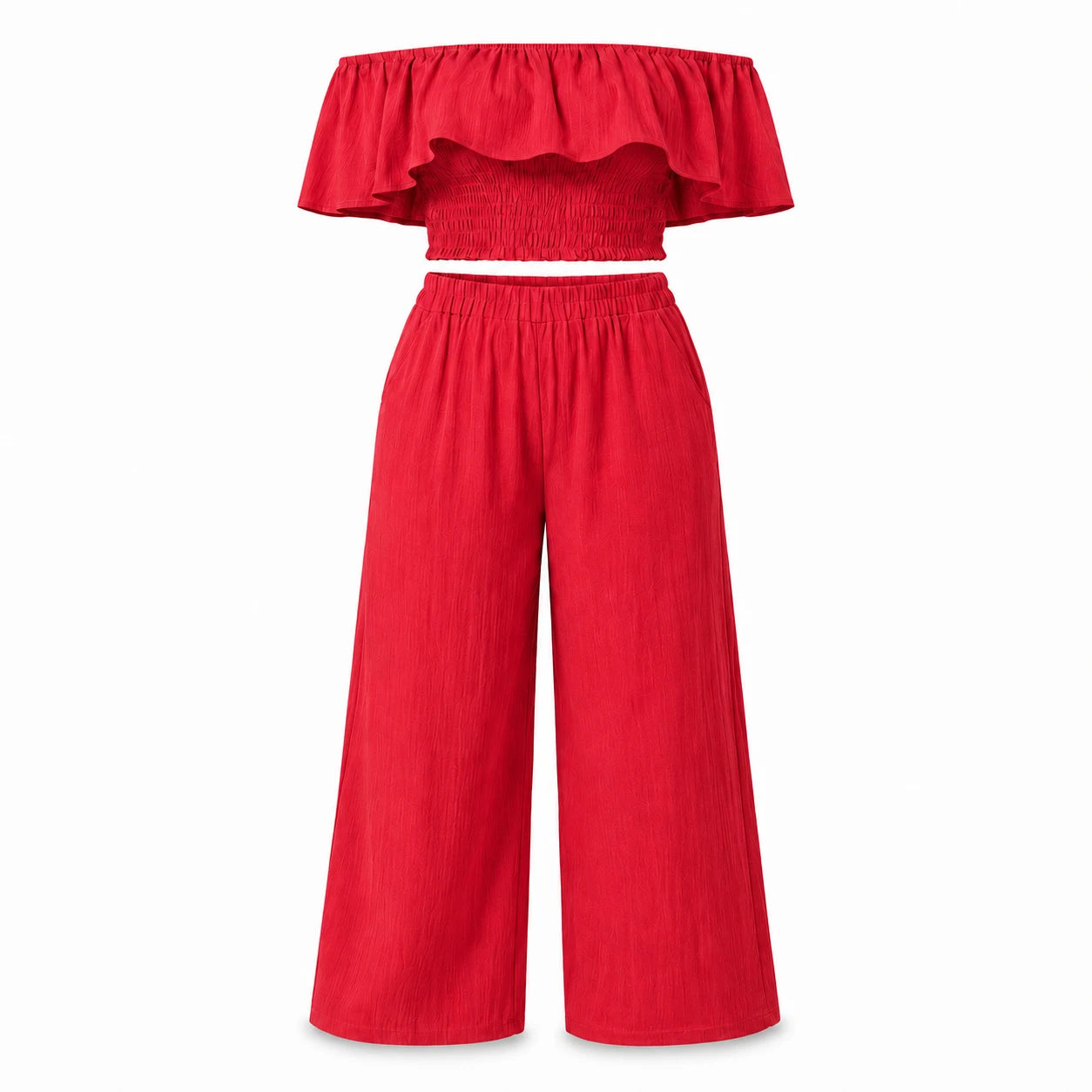 Off-Shoulder Wide Leg Set WHD0606423