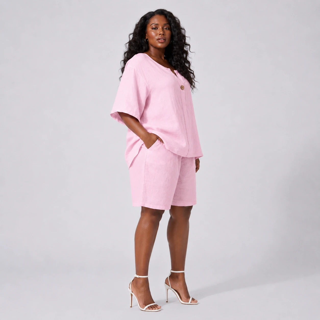 Linen-Look Short Set WHD0606425