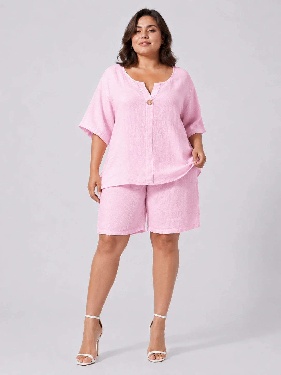 Linen-Look Short Set WHD0606425