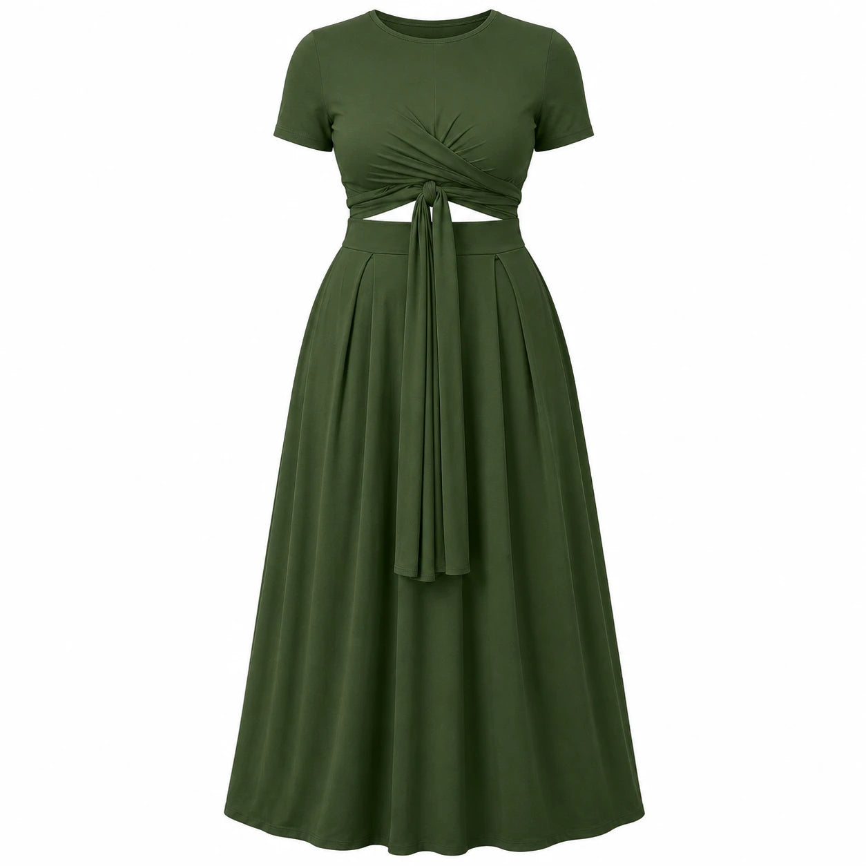 Twist Front Maxi Skirt Set WHD0606426