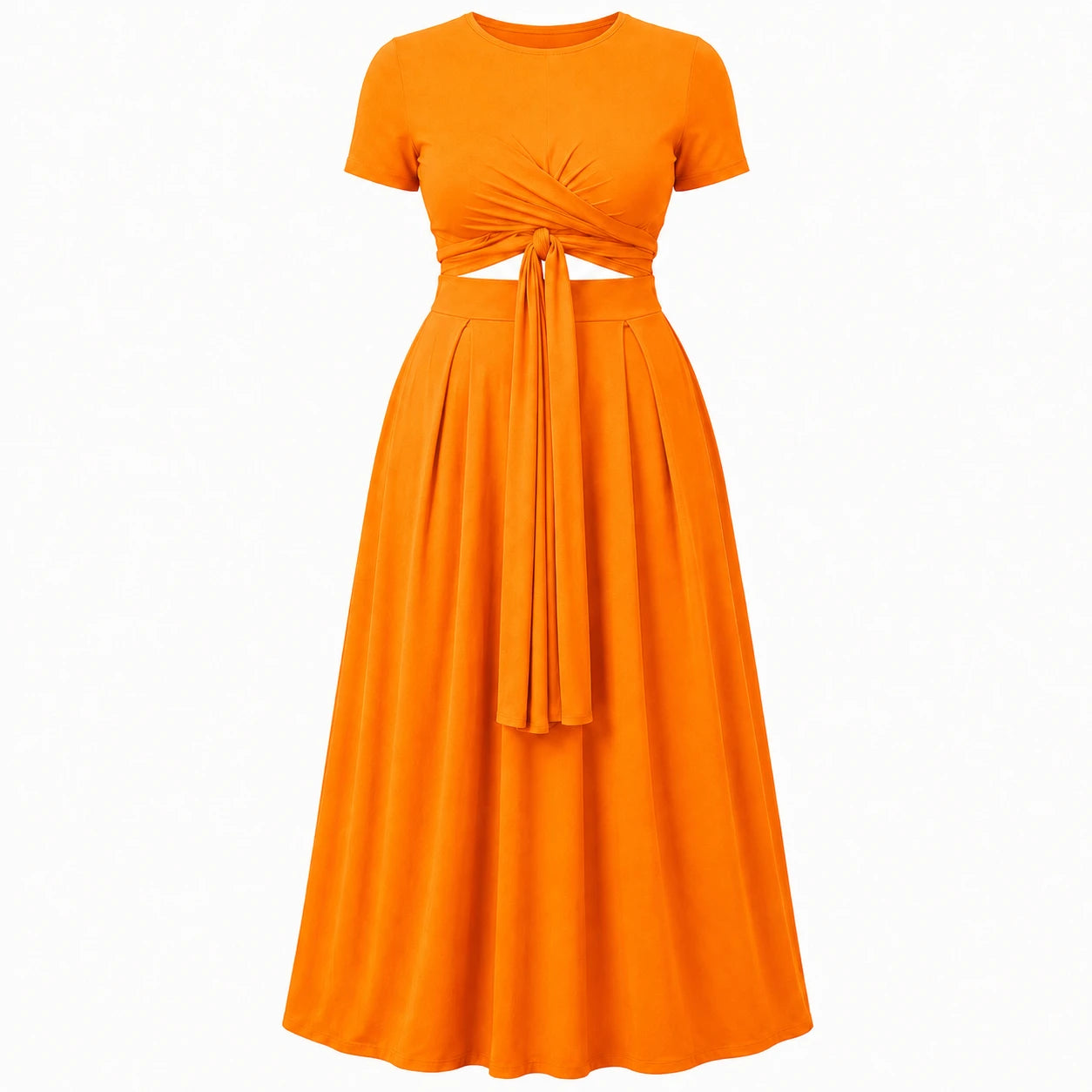 Twist Front Maxi Skirt Set WHD0606426